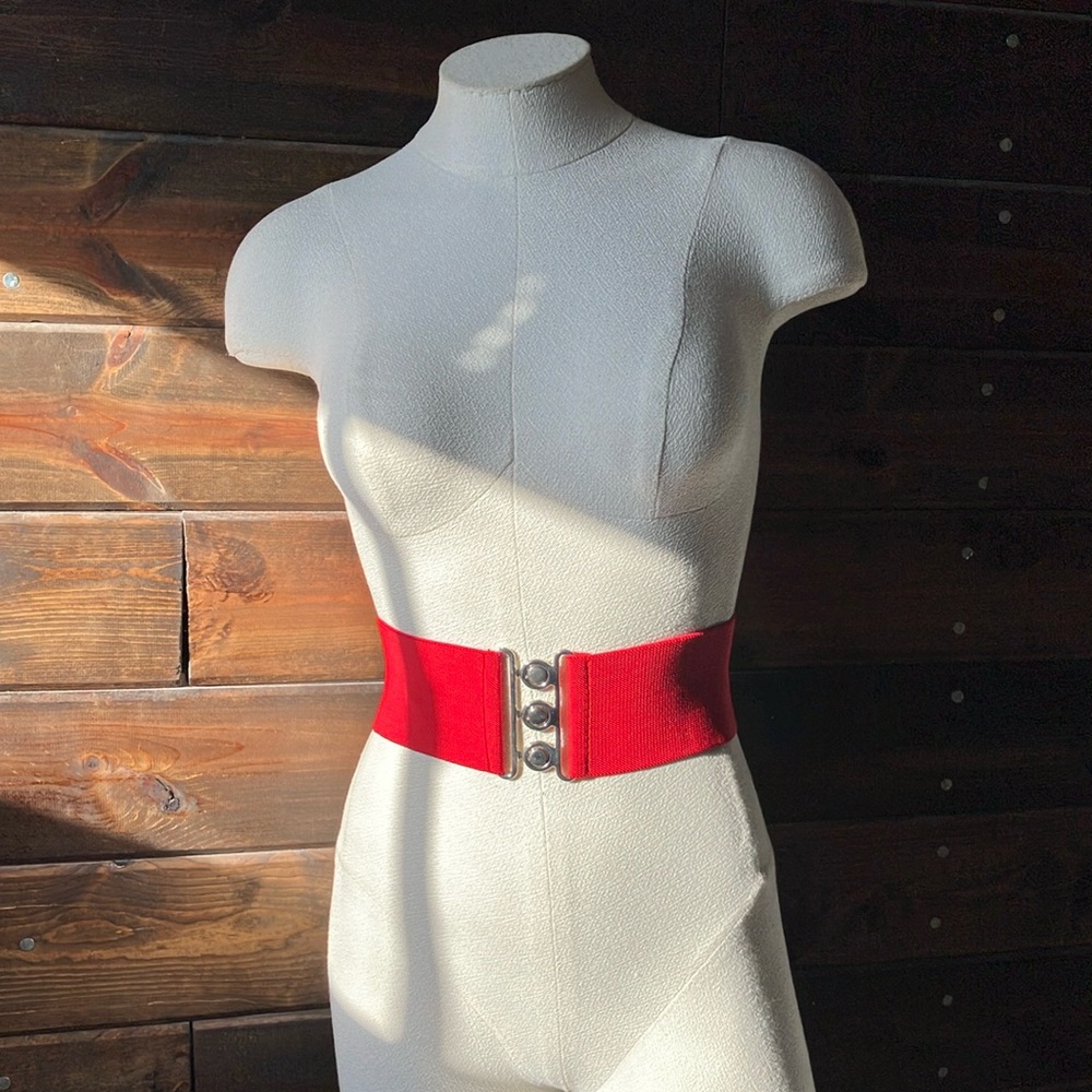 SLIMMING Red Cinched Waist Belt